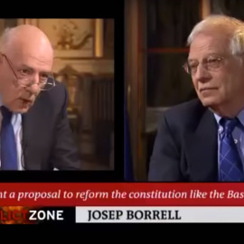 Josep Borrell durante su entrevista al canal alemán DW News.