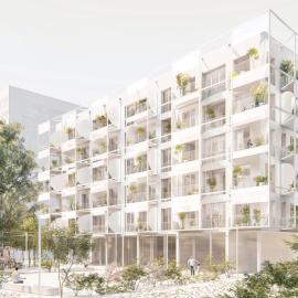 Imatge virtual de l'edifici de 40 habitatges al carrer Anselm Clavé, Sant Feliu de Llobregat