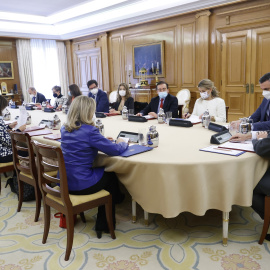 Reunión del Consejo de Seguridad Nacional celebrada ayer en el Palacio de la Zarzuela, con la presencia del rey Felipe VI, Pedro Sánchez y otros integrantes del Gobierno y autoridades del Esrado.