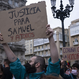 28/2/22 Manifestación en A Coruña contra la homofobia tras el asesinato de Samuel Luíz, que murió de una paliza el pasado 3 de julio