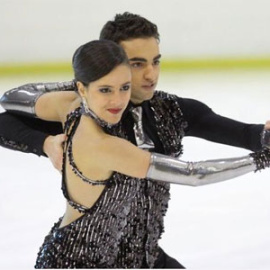 Sara Hurtado y Adriá Díaz, durante una competición. REUTERS