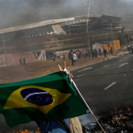Protesta contra el Mundial en los alrededores del estadio de Sao Paulo, hace unos días. REUTERS/Nacho Doce