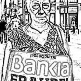 La preferentista Elvira González, estafada por Bankia, en Madrid. / HENRIQUE MARIÑO