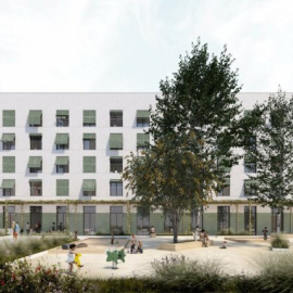 Una simulación de los nuevos equipamientos en las antiguas Casernes de Sant Andreu, en Barcelona.