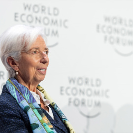 La presidenta del BCE, Christine Lagarde, durante el Foro de Davos, en Suiza, a 19 de enero de 2023.