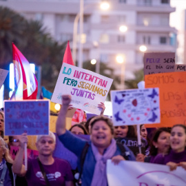 24/03/2023. Manifestación con motivo del Día Internacional de la Mujer, a 8 de marzo, en Las Palmas de Gran Canaria.