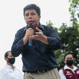 Fotografía cedida por la Presidencia peruana que muestra al presidente de Perú, Pedro Castillo, el 26 de febrero de 2022.