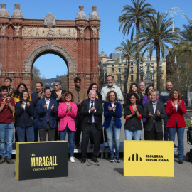 26/03/2023 - Els integrants de la candidatura d'ERC a Barcelona, que lidera Ernest Maragall.