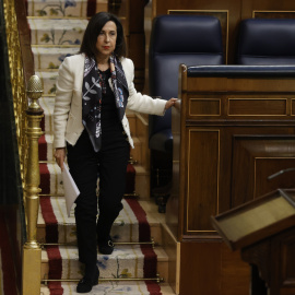 29/03/2023.- La ministra de Defensa, Margarita Robles durante la sesión de control al Gobierno celebrada este miércoles en el Congreso de los Diputados en Madrid. EFE/ Juan Carlos Hidalgo