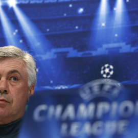 Ancelotti durante la rueda de prensa de este lunes. /EFE