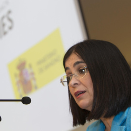 La ministra de Sanidad, Carolina Darias y el alcalde de Vigo, Abel Caballero han celebrado un acto conjunto con motivo de la adhesión de la ciudad gallega al proyecto FastTrack Cities, este jueves en Vigo.