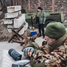 06/03/2022 Un puesto de control ucraniano en Mikolaev, el pasado 6 de marzo de 2022