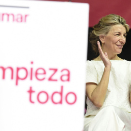 Yolanda Díaz, en el acto de Sumar: "Lo hacemos por las mujeres cuyo trabajo no computa en las estadísticas oficiales, basta ya"