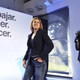 El ministro de Justicia, Rafael Catalá (d), y la presidenta de Castilla-La Mancha y secretaria general del PP, María Dolores de Cospedal, durante el acto de presentación de Jesús Labrador como candidato del PP a la Alcadía de Toledo. EFE/Is