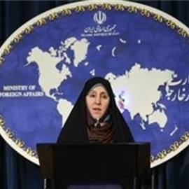 Marzié Afjam durante una rueda de prensa como portavoz del Ministerio de Exteriores iraní. - EUROPA PRESS