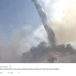 El cohete de SpaceX queda destruído al intentar aterrizar en una plataforma en el mar