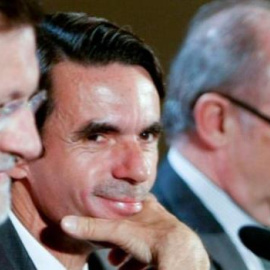 Mariano Rajoy, José María Aznar y Rodrigo Rato, en una foto de archivo. / EFE