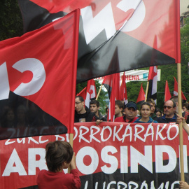 Manifestación en Bilbao en 2015, por el 1 de Mayo. Foto de archivo de CNT.
