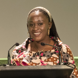 Caddy Adzuba durante la entrega del premio de la revista 'Anoche tuve un sueño' en Madrid. LUIS MALIBRÁN
