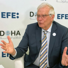 El alto representante de la Unión Europea para Asuntos Exteriores, Josep Borrell, en una entrevista en el marco del Foro de Doha, a 27 de marzo de 2022.