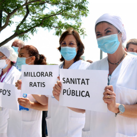 Sanitàries de l'Hospital Parc Taulí de Sabadell reclamen millores laborals. ACN / NORMA VIDAL