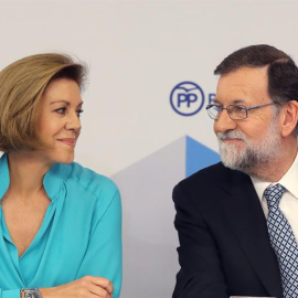 , 05/06/2018.- El líder del PP, Mariano Rajoy, durante la reunión del Comité Ejecutivo Nacional del partido, en el que se integran la cúpula del partido y los líderes regionales, para analizar el escenario que se abre para los 'populares' t