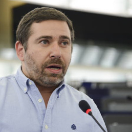 Javier Couso, durante una de sus intervenciones en el Europarlamento. - Fotografía cedida por el Parlamento Europeo