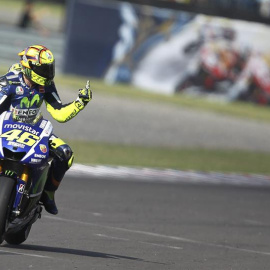Valentino Rossi celebra su victoria en el GP de Argentina. /EFE