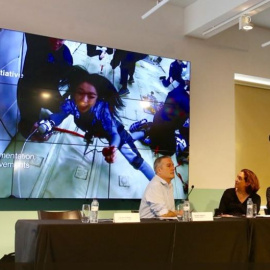 L'alcaldessa de Barcelona, Ada Colau, participa a la resentació de l'edició del Sónar 2018 / Ajuntament de Barcelona