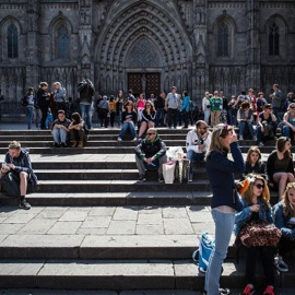 Turistas en Barcelona. E.P.