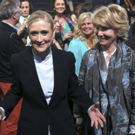 Las candidatas del Pp a la Comunidad y a la alcaldía de Madrid, Cristina Cifuentes, y Esperanza Aguirre, en la presenteación del programa y de los candidatos autonómicos del partido. EFE/Chema Moya