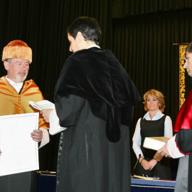 Acto de investidura a Rodrigo Rato como doctor honoris causa por la Universidad Rey Juan Carlos (URJC), en enero de 2009.