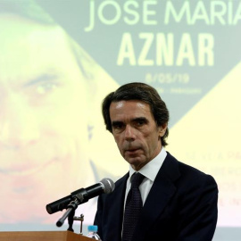 08/05/2019.- El expresidente español José María Aznar participa en una disertación sobre "Cómo se ve Paraguay desde Iberoamérica en términos de clima de inversión" este miércoles, en Asunción (Paraguay). EFE/ Andrés Cristaldo
