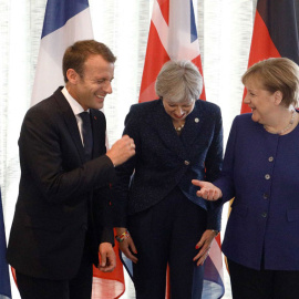 Macron, May y Merkel, hace unos días en Sofía. REUTERS/Stoyan Nenov