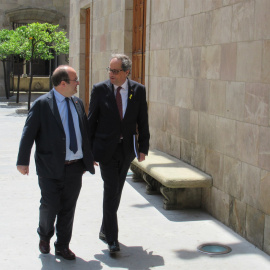Quim Torra y Miquel Iceta. EUROPA PRESS