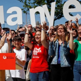Colau en la presentación de su lema de campaña. EFE