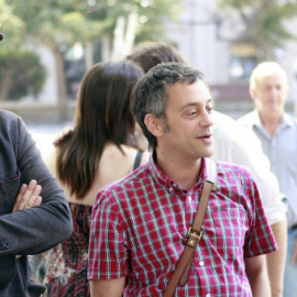 Martiño Noriega (Compostela Aberta), Xulio Ferreiro (Marea Atlántica) y Jorge Suárez (Ferrol en Común). / EFE