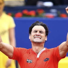 Ferrer celebra su victoria. EFE/Toni Albir