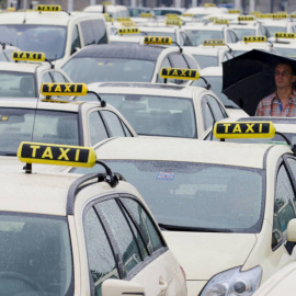 Concentración de taxistas, en una imagen de archivo. REUTERS