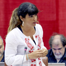 Teresa Rodríguez durante la sesión de control en el Parlamento. EUROPA PRESS