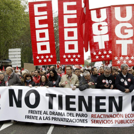 Manifestación de los sindicatos contra los recortes y la reforma laboral del PP el 1 de mayo de 2014. -EFE