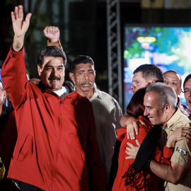 El presidente de Venezuela, Nicolás Maduro, celebrando los resultados de las elecciones del domingo, 30 de julio. EFE/Nathalie Sayago