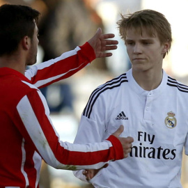 Odegaard en su debut con el Real Madrid Castilla. /EFE