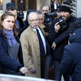 El vicepresidente del Gobierno y ex director gerente del FMI, Rodrigo Rato, a su salida de los juzgados de Plaza de Castilla, donde compareció la semana pasada. REUTERS