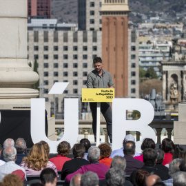 21/04/2023. Gabriel Rufián participa en la Fiesta de la Republica de ERC, en la plaza Carles Buïgas, a 15 de abril, de 2023.