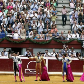 Imagen de la última corrida celebrada en el coso taurino de Illumbe - EFE