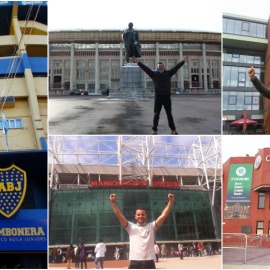 Koti, Gordo y Lucho han recorrido casi 400 estadios de diversas partes del mundo