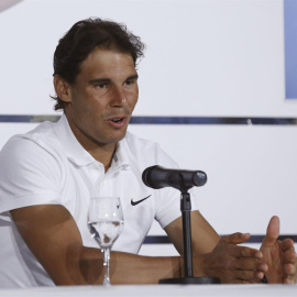 Rafa Nadal en el acto junto a KIA organizado esta mañana en Madrid. /EFE