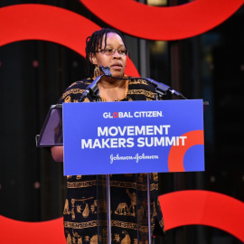 La activista y fundadora de Amandla.mobi, Koketso Moeti, en una imagen de septiembre de 2018. - AFP