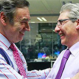 Los dos exdirectores del diario 'El Mundo', Pedro J. Ramírez y Casimiro García-Abadillo, en una imagen de archivo.